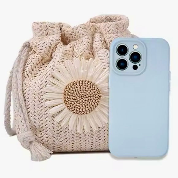 Straw Drawstring Crossbody Bag - Picture 3 of 11